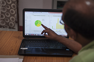 Farmers collaborating in the field